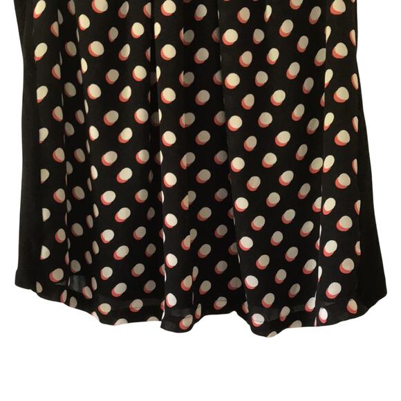 ELLE Flowy Polka Dot Sleeveless Blouse Shell Top Black White Pink Size Small - Picture 4 of 8